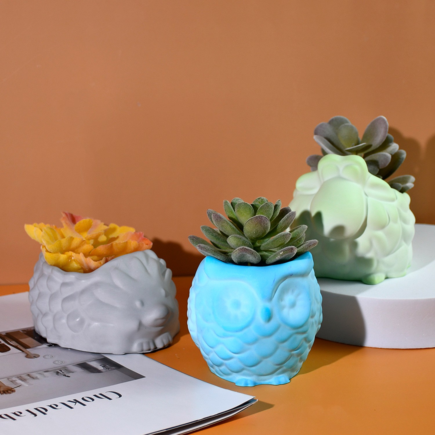 3D Animal Flower Pot Silicone  - Succulent Set recension och pris