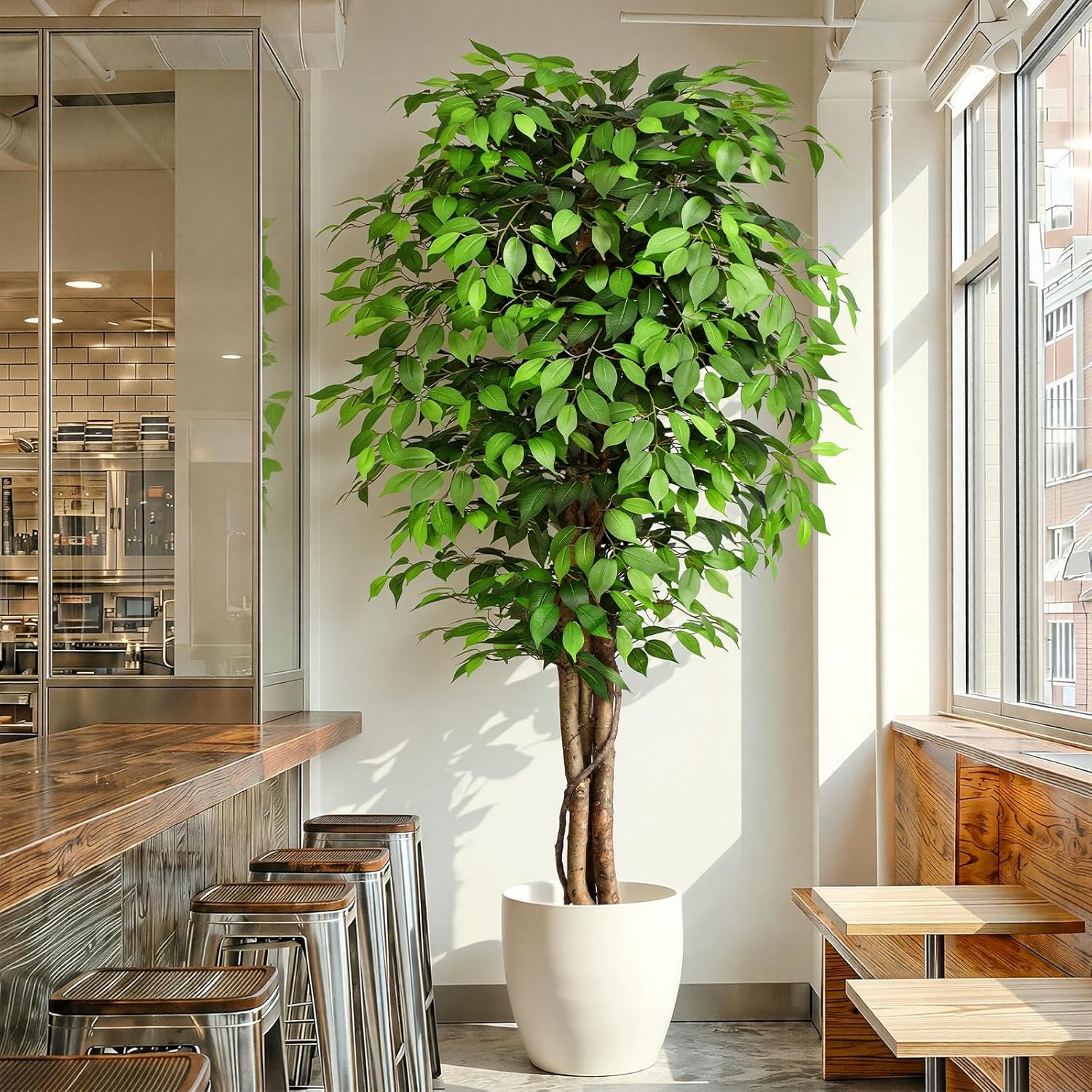Lifelike Artificial Ficus Tree - Fiddle Leaf Fig recension och pris