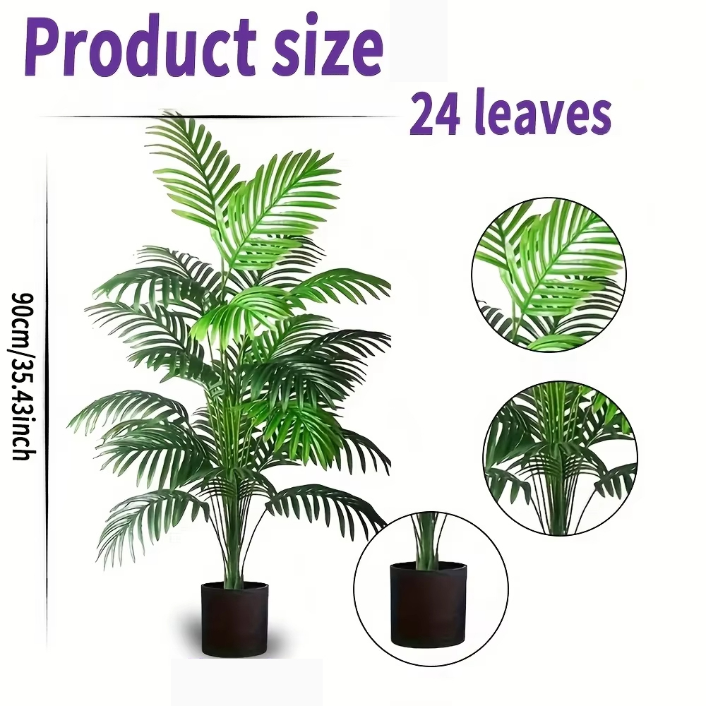 24 Leaves Areca Palm Artificia - Fiddle Leaf Fig recension och pris