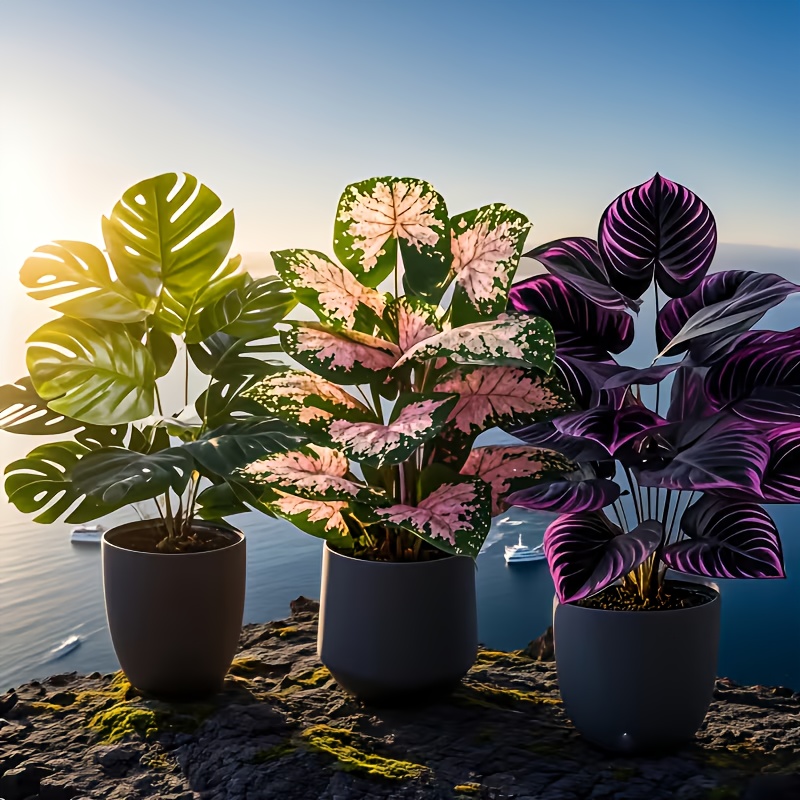 3Pcs Mixed Artificial Plant Se - Fiddle Leaf Fig recension och pris