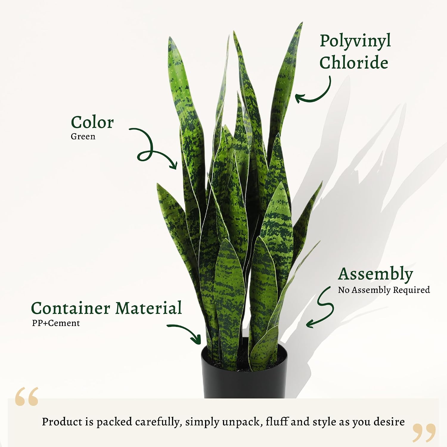 Artificial Snake Plant, 35in G - Snake Plant recension och pris
